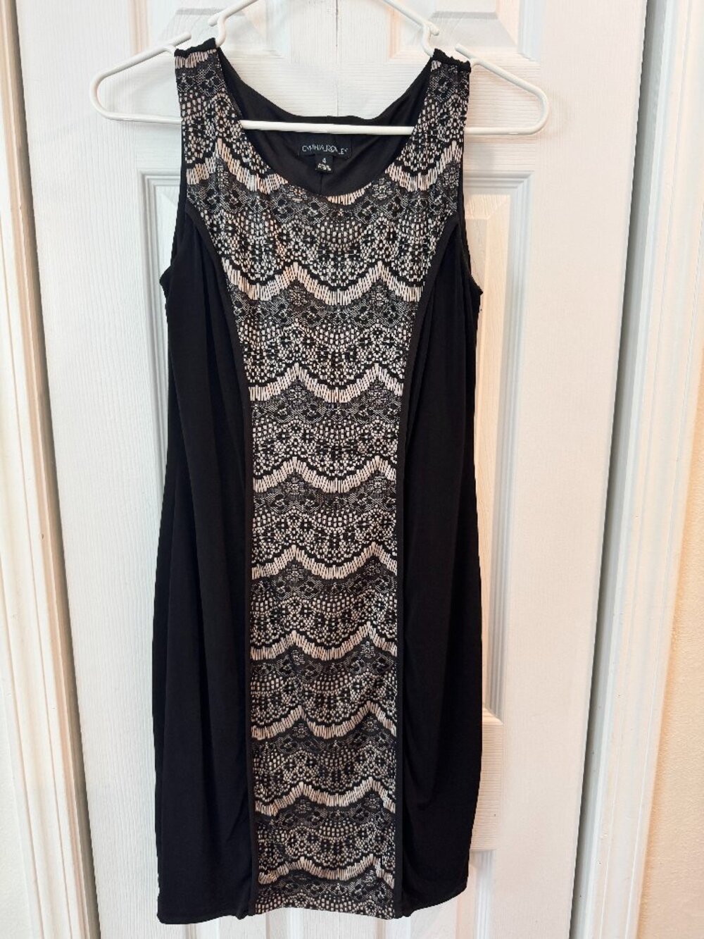 Cynthia Rowley Black Lace Panel Sleeveless Dress Size 4